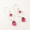Natural Pink Tourmaline Gemstone 925 Sterling Silver Jewelry Dangle Earrings2.0" EE-140-12