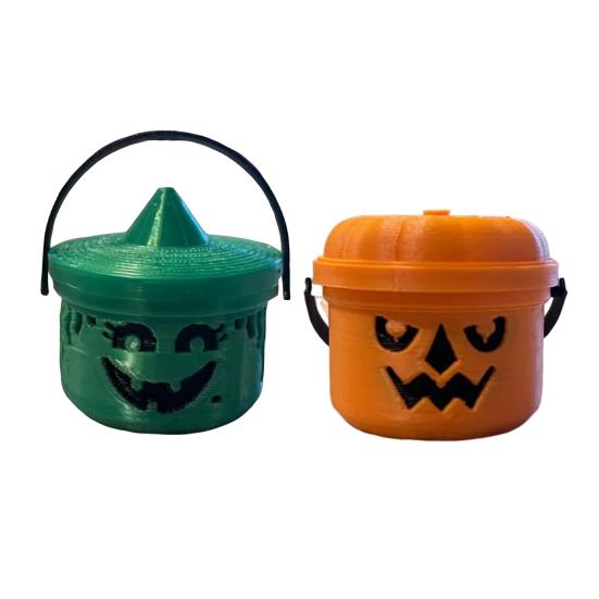 Halloween Kürbiseimer Miniaturdesign Kürbis Orange Eimer Mini Aufbewahrungsbehälter Festliche Halloween-Dekoration