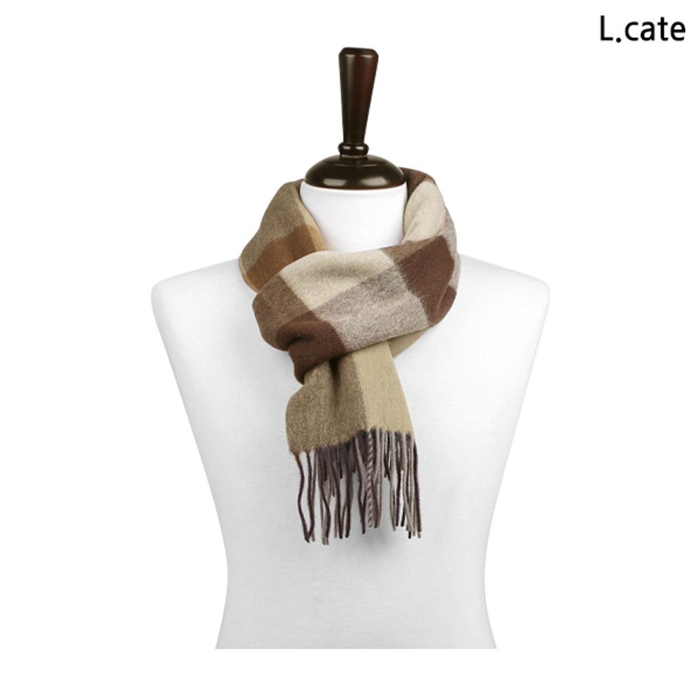 Elkate Women's Muffler LDRM003 Women's Wool Soft Big Check Scarf