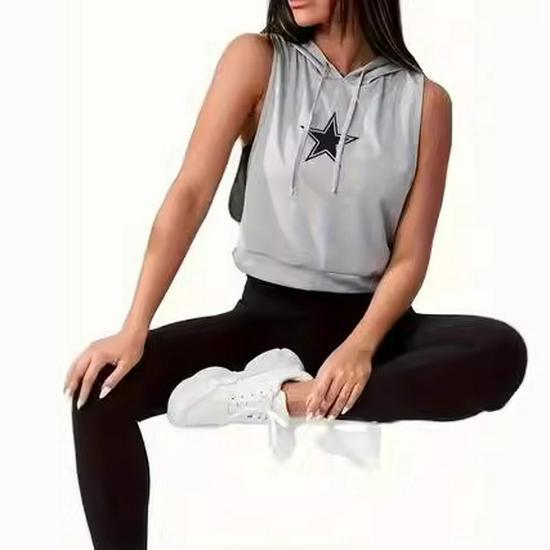 Damska szybkoschnąca bezrękawnik do biegania z kapturem - Oddychająca tkanina z mieszanki poliestru