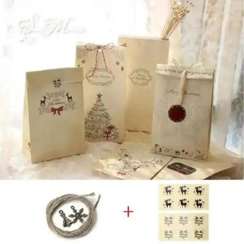 Holiday Cookies Present Kraft Paper Bag Luxury Wedding Bags Wedding Candy Gift Baging Party Random Designs Vintage Style Papers