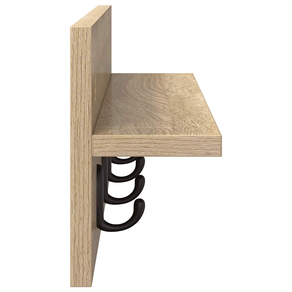 Wall Mounted Nightstand Sonoma Oak 60 x 10.5 x 18 cm