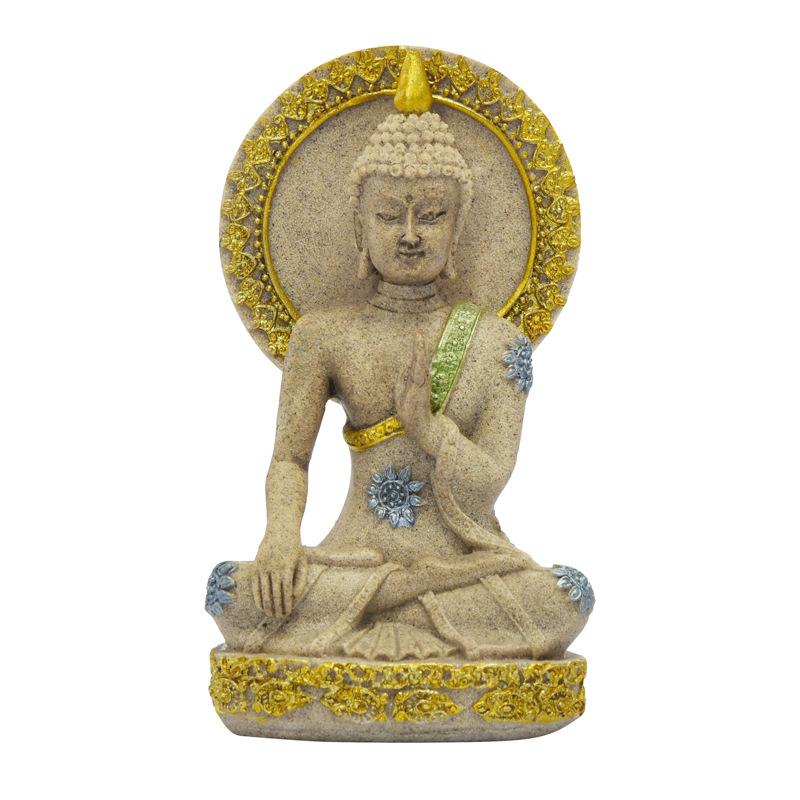New Chinese Tantric Zen Resin Background Buddha Statue Home Decoration Ornaments Sandstone Crafts