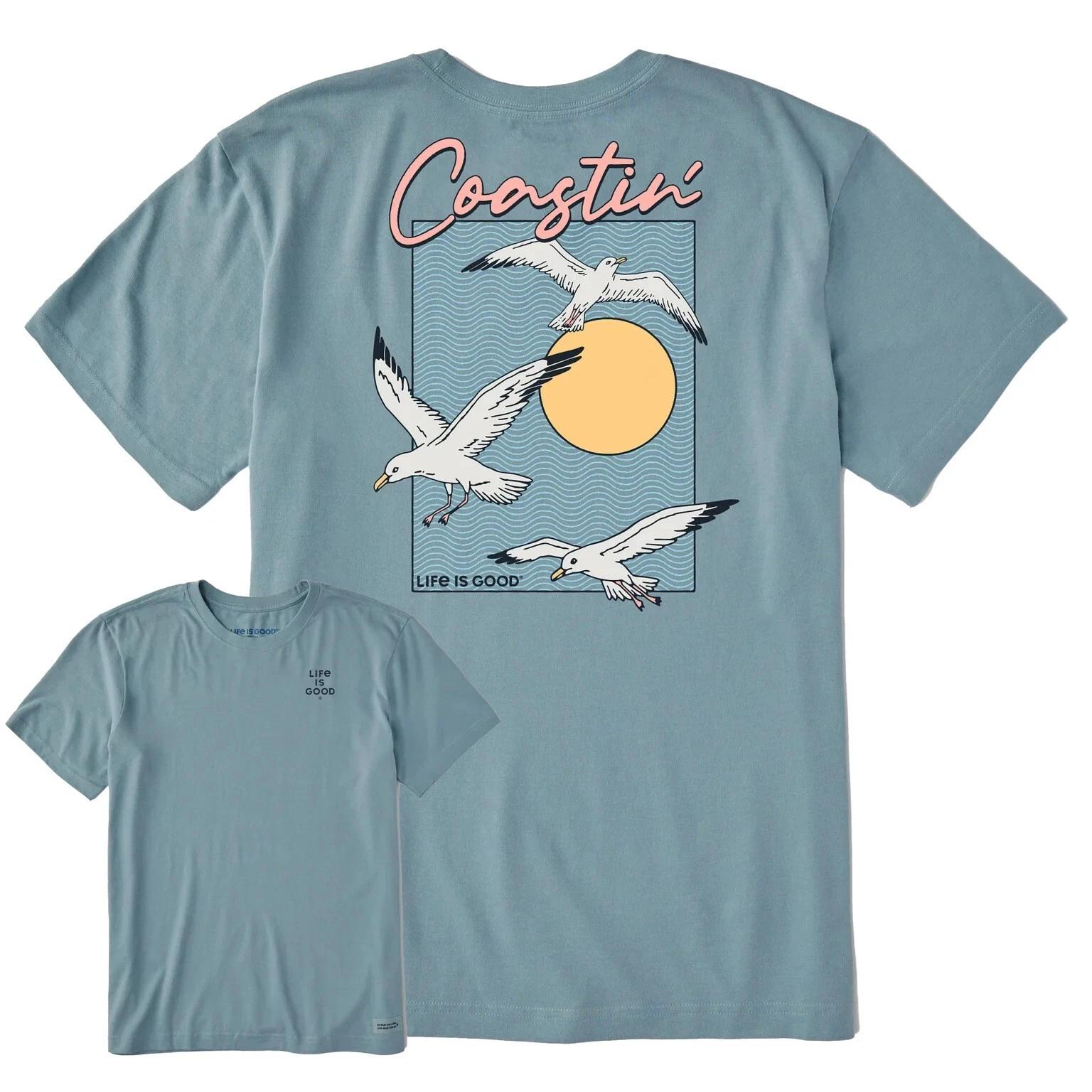 

Life is Good. Men s Coastin Seagulls Short Sleeve Crusher Tee, Smoky Blue 3XL