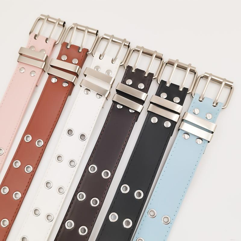 Double Exhaust Eyes Girls Belt European and American Popular Punk Style Jeans Belt Chain Decorative Pu Belt