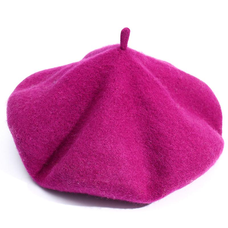 1Pc Wool Beret Soft Hat Ladie's Polyester Fiber Warm Women's Cute Autumn/Winter Vintage Cap