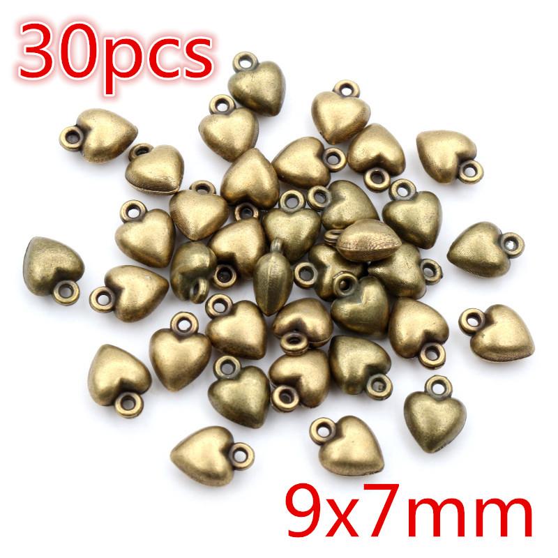 New Fashion Antique Silver Plated Bronze Heart Chrams Metal Alloy Pendant Charms for DIY Neckalce Jewelry Making Findings