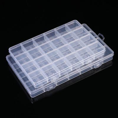 Hot Selling 24 Grids Transparent Storage Box Display Organizer Box Jewelry Ring Earring Case Plastic Storage Box Container