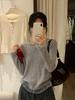 Lace-Trim Wool Knit Bell Sleeve Sweater - Spring/Autumn Long-Sleeve Top