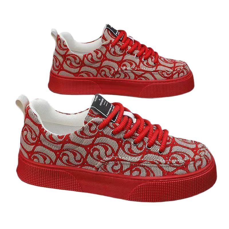 Herren 2024 Sommer Canvas Schuhe: Atmungsaktives Gewebe, Dicke Sohle Trendige Gewebte Freizeit-Sneaker