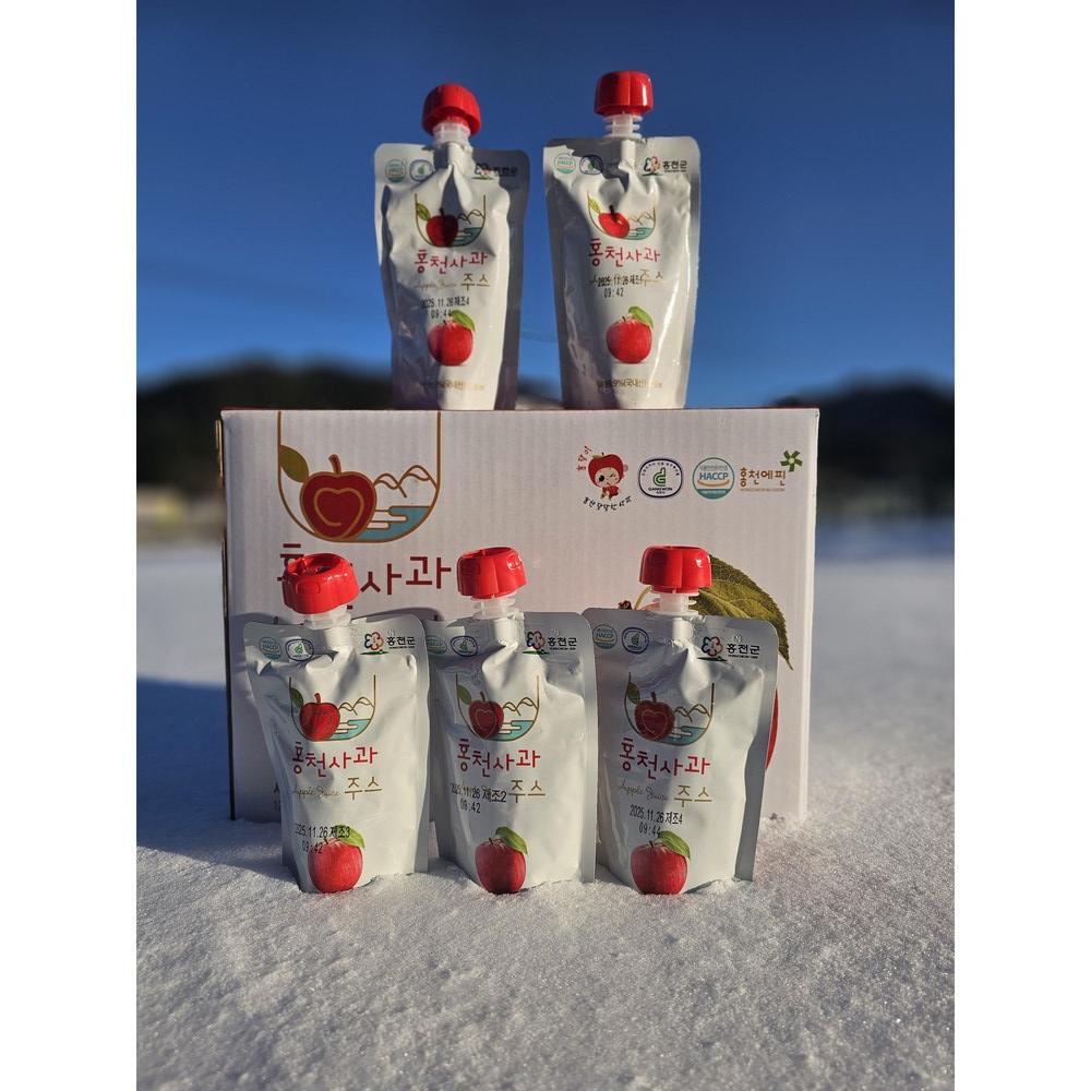 Hongcheon Apple Juice 120ml [Origin: Domestic (Hongcheon-gun, Gangwon-do) 30 Pouches, 40 Pouches, 50 Pouches, Hongcheon Tteul Apple Juice 40 Pcs