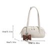 Trendy French Style Pu Bowling Bag Elegant PU Leather Boston Shoulder Bag Casual Large Capacity Women Handbags Armpit Bag