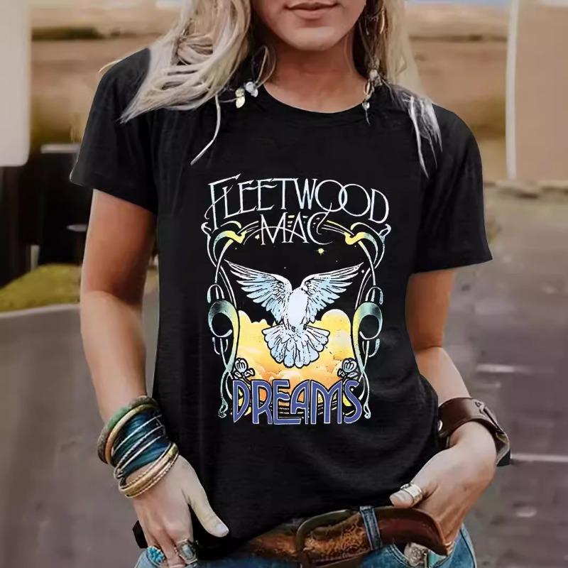 

Женская повседневная и модная футболка с круглым вырезом и короткими рукавами с рисунком голубя S чёрный