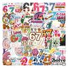 10/50/55pcs Cartoon Six Seven Stickers Humorous 67 Graffiti Stickers Designed for DIY Scrapbooking Phone Luggage Cup Water Resistant Decals