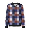 Men's Casual Fashion Printed Lapel Long-sleeved Knitted Bottoming Shirt Top