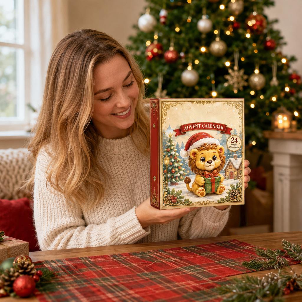 2D Flat Christmas Countdown Hanging Ornament Set for Holiday Home Decor