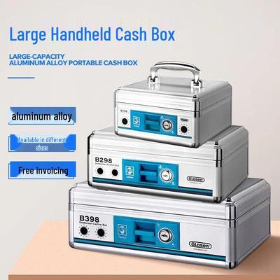 Aluminum Alloy Double Lock Financial Safe Cash Box for Jewelry and Documents
