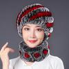 Hat Female Autumn Winter Trendy Versatile Rex Rabbit Hair Cycling Warm Ear Protection Fur Hat Scarf Set