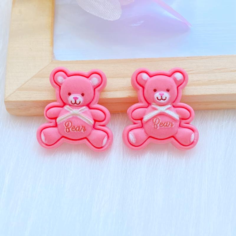 

20pcs New Cute Resin Mini Cartoon Bear Flat Back Cabochon Scrapbook Kawaii DIY Embellishments Accessories Q84