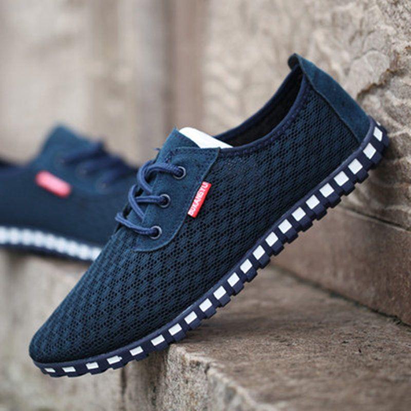 Scarpe da uomo estive comode e traspiranti in mesh Fondo morbido antiscivolo Scarpe da passeggio casual Primavera Scarpe di stoffa vecchia Pechino Plus Size 39-46