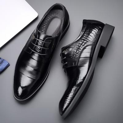 Nové Trendy Pánské Formální Kožené Boty Pánské Boty s Ražbou Pravá Kůže Britský Styl Šněrovací Obchodní Kožené Boty Pánské Svatba
