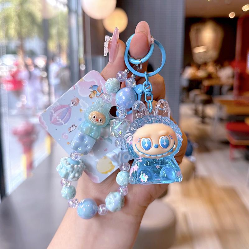 Oil Cartoon Labu Mobile Phone Case Bead Chain Beaded Keychain Doll Schoolbag Quicksand Bottle Small Pendant Gift Bubu