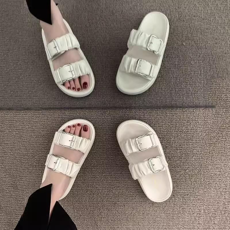 Cool slippers women's summer outer wear 2025 new thick-soled casual fashion high-end super fire shit-stepping beach sandals