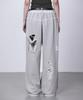 Teulimingbeodeu Scratch Damage Wide Sweat Pants [Melange Gray]