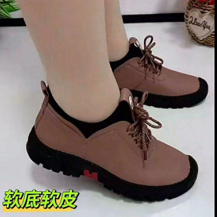

Single shoes women s spring 2025 new soft-soled mother shoes light and comfortable casual walking shoes leather work shoes 40 світло-коричневого кольору