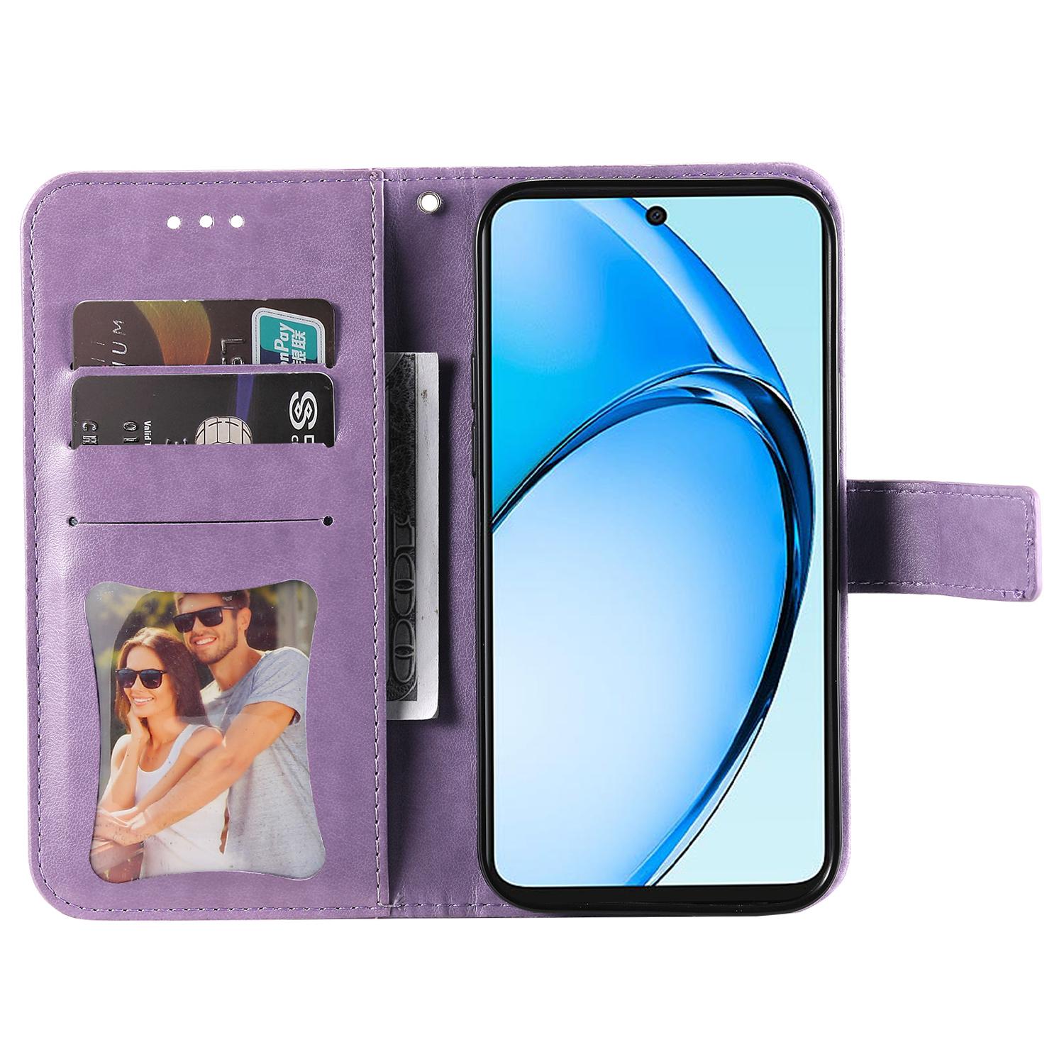 

For Oppo A60 4G Case Floral Pattern PU Leather Wallet Stand Phone Cover Pink