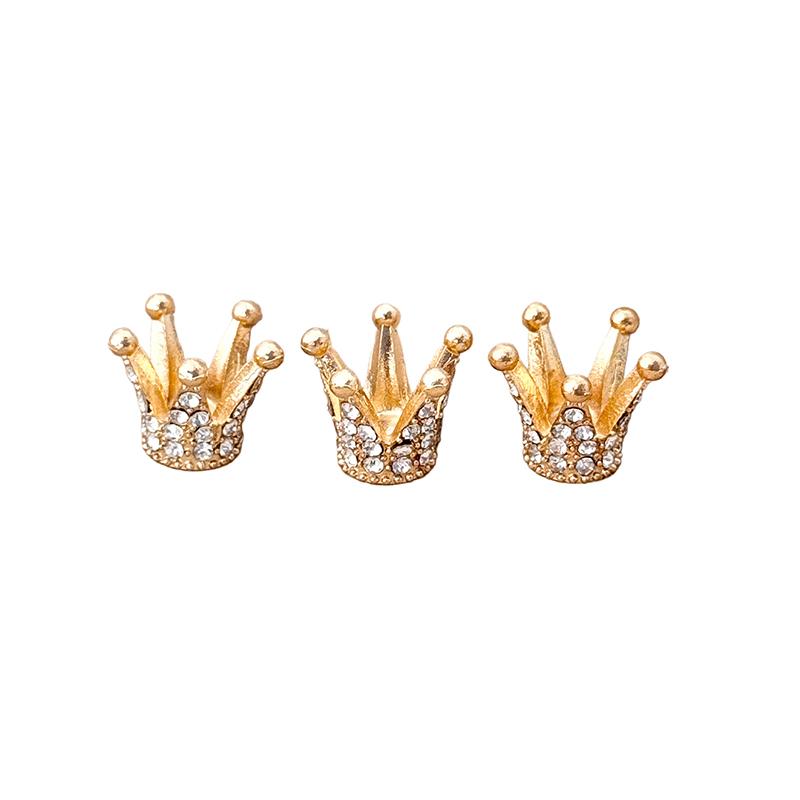2/3Pcs Mini Gold Crown for Dollhouse  Alloy Rhinestone Princess Tiara Model Toys Accessories