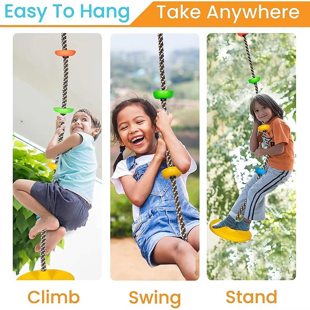 Columpio de cuerda para niños con plataformas y plataforma para juegos infantiles