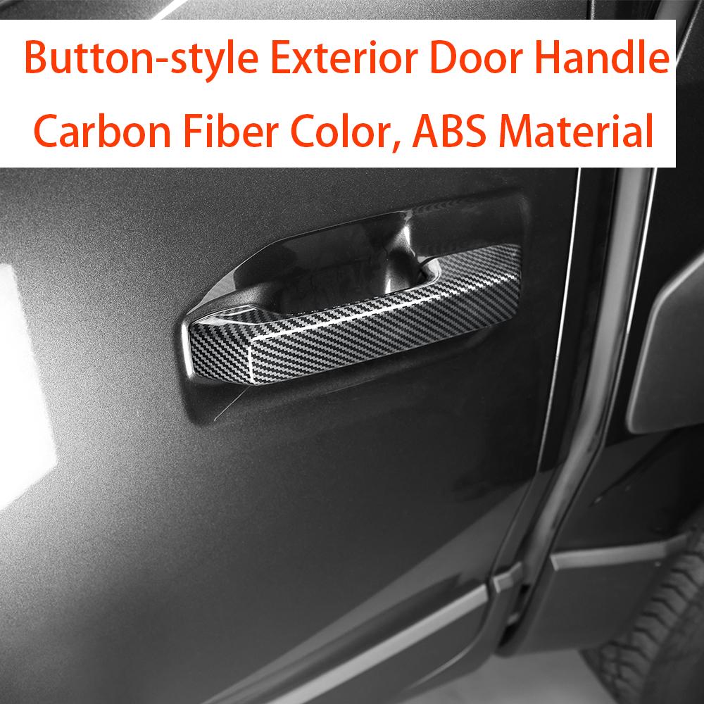 Car Touch/Button Exterior Door Handle In Carbon Fibre Black ABS Material For KIA TASMAN 2025-2026 Left-hand Drive Exterior Trim