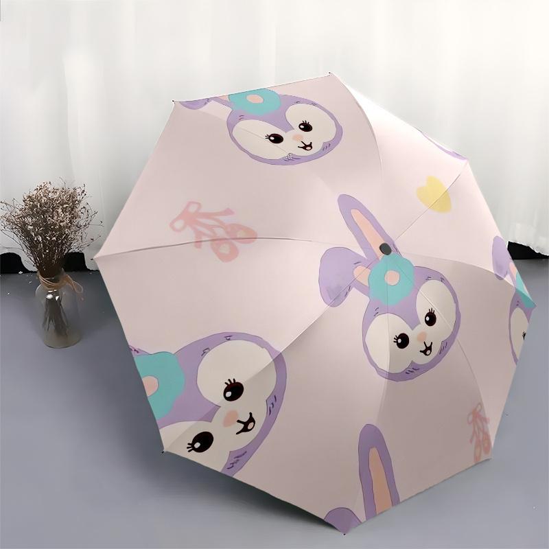 Disney Bunny,Pastel,Cute Manual Opening and Closing Umbrella, 8-Rib Reinforced Folding Design, Lightweight