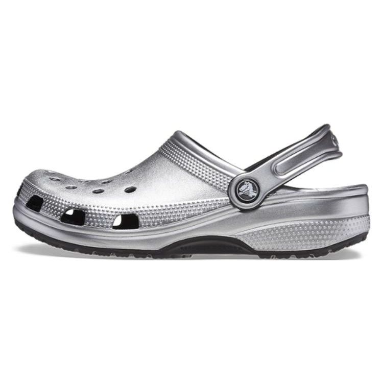 Crocs Classic Lightweight Versatile Clogs Unisex Footwear Silver 205831-0P1