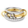 Anello Stacked Everly Multistrato Oro Placcato Chunky Zircone Intrecciato Anelli Collegati Multi Maglia Gioielli Statement Eternity Regalo