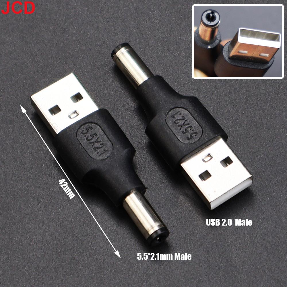 

JCD 5pcs 5.5*2.1mm Female Jack Socket to USB 2.0 Type A Male Plug DC Connector 5V Power Plugs Adapter for Laptop