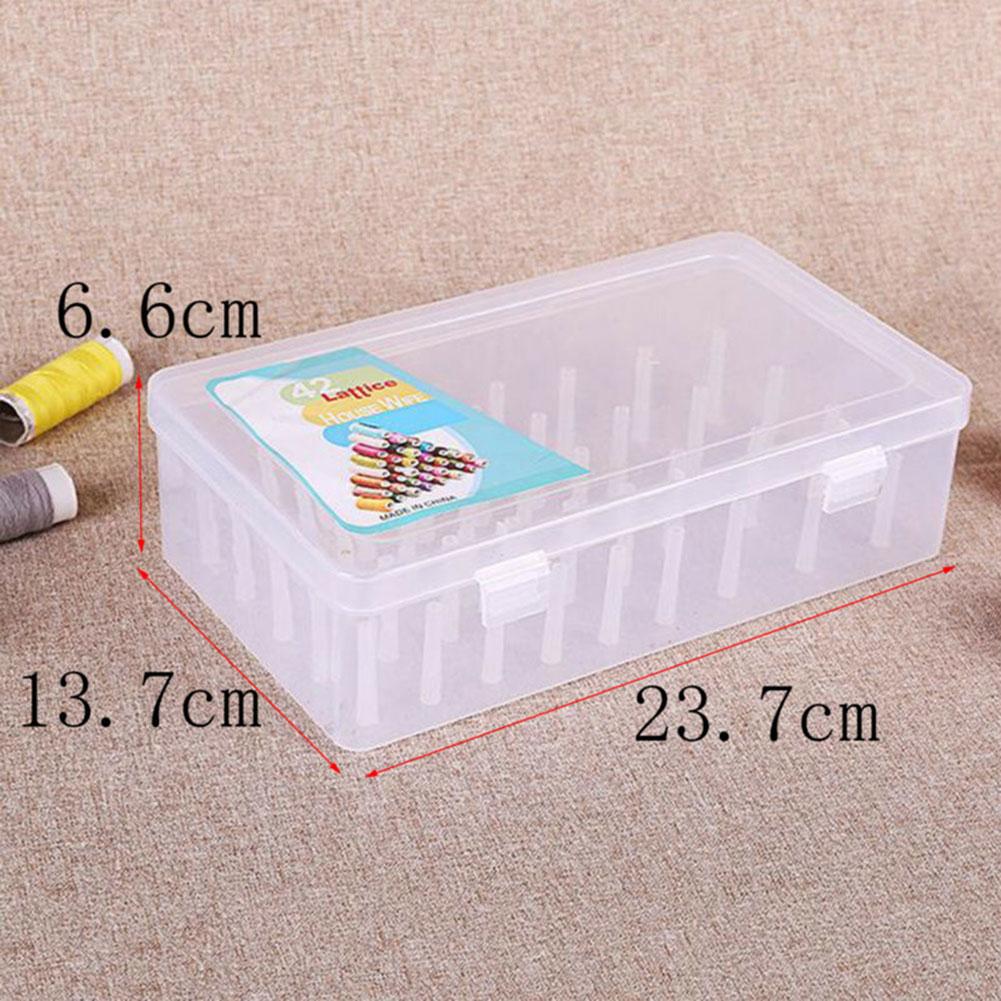 Thread Storage Box Transparent Plastic Bobbin Box Sewing Bobbins Threads Storage Sorting Case Organizer Sewing Tools