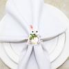 Metal Napkins Rings Set of 6 Bunny Ear Easter Napkins Rings Spring Rabbit Rings Holders for Easter Party Decoration