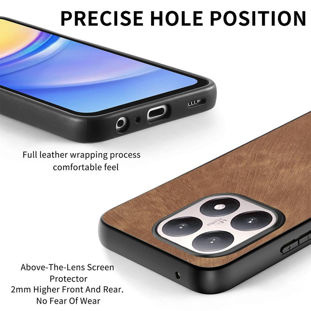 For Xiaomi 15T Case Shockproof Slim Retro Leather Phone Back Cover