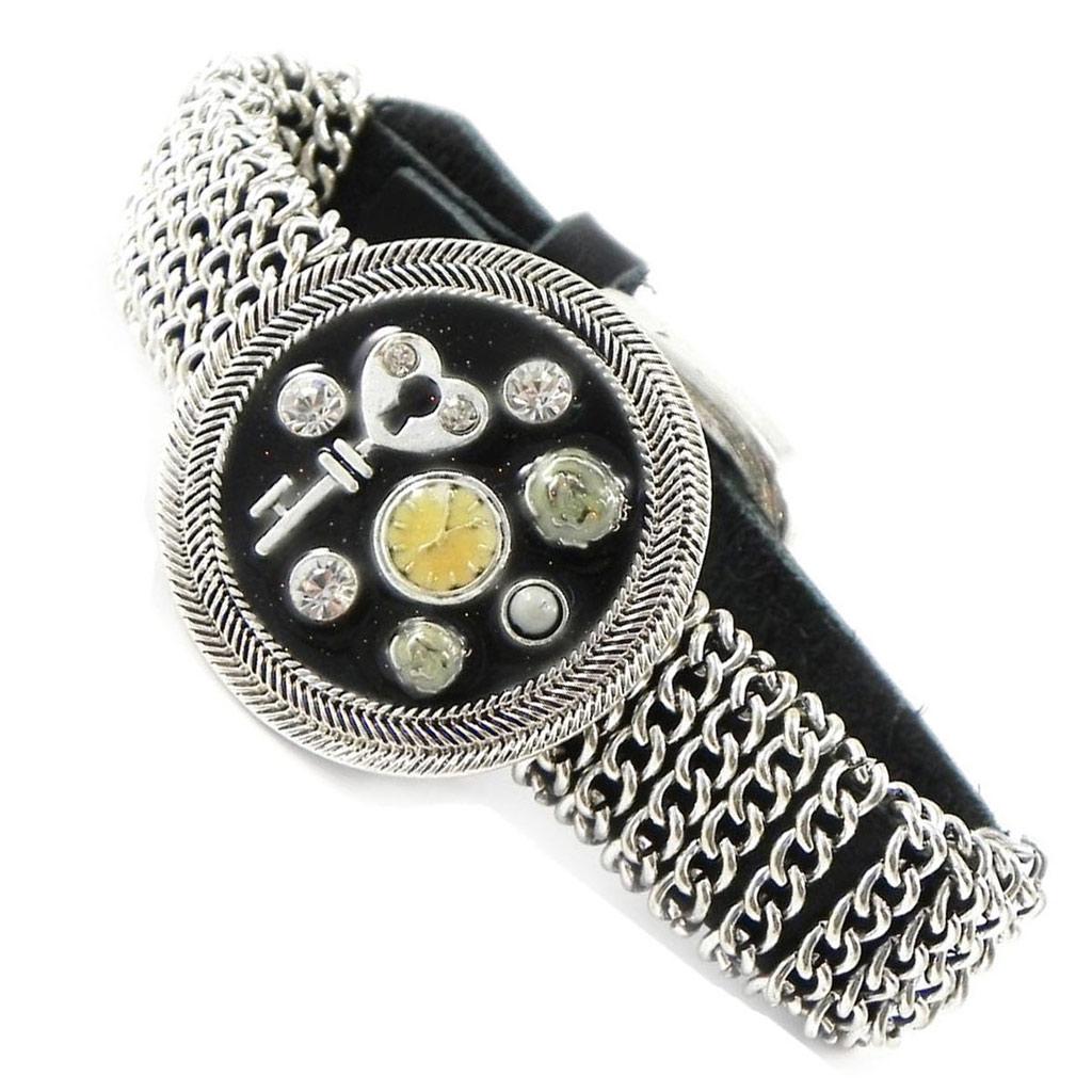 Les Trésors De Lily [H9835] - Designer Bracelet 'Babouchka' Black Silver