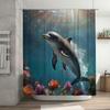 Realistic Dolphin Scene Shower Curtain - Lifelike Ocean Life Design For A Unique, Waterproof Bathroom Dcor