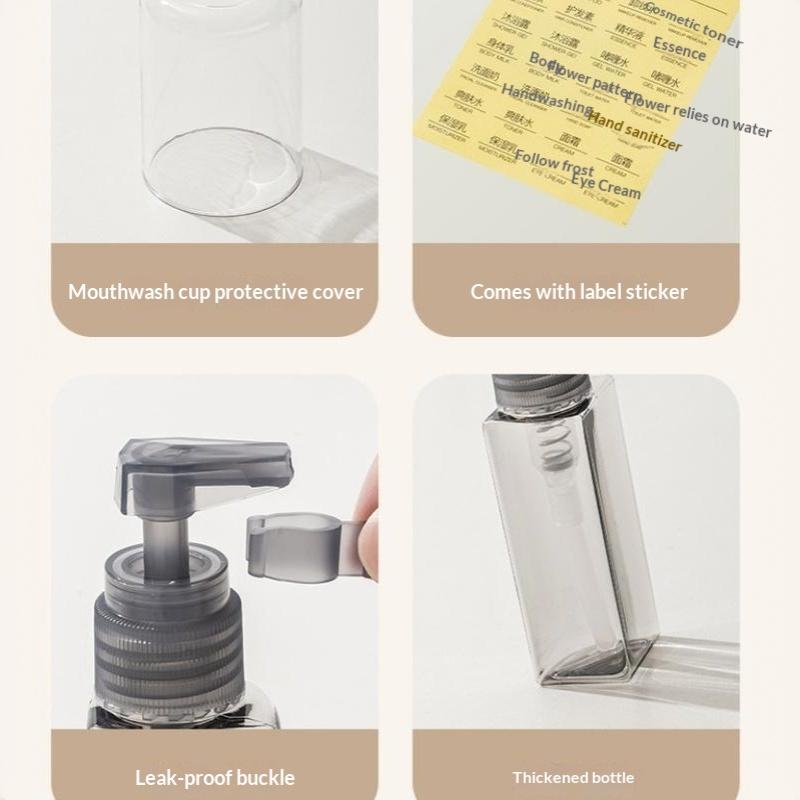 4-In-1 Travel Split Bottle Set Empty Reusable Cosmetics Bottles Leak Proof Containers For Toiletries Water Cream Spray Bottle