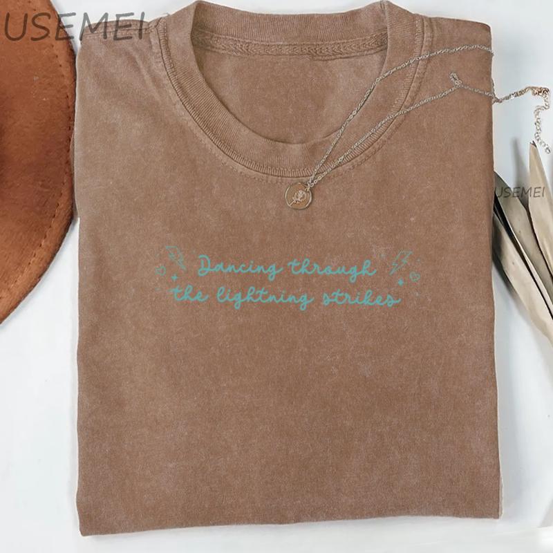 

Dancing Through The Lightning Strikes TShirt Women Men Concert Music Tshirt Streetwear Vintage Cotton Short Sleeve Clothes 4XL