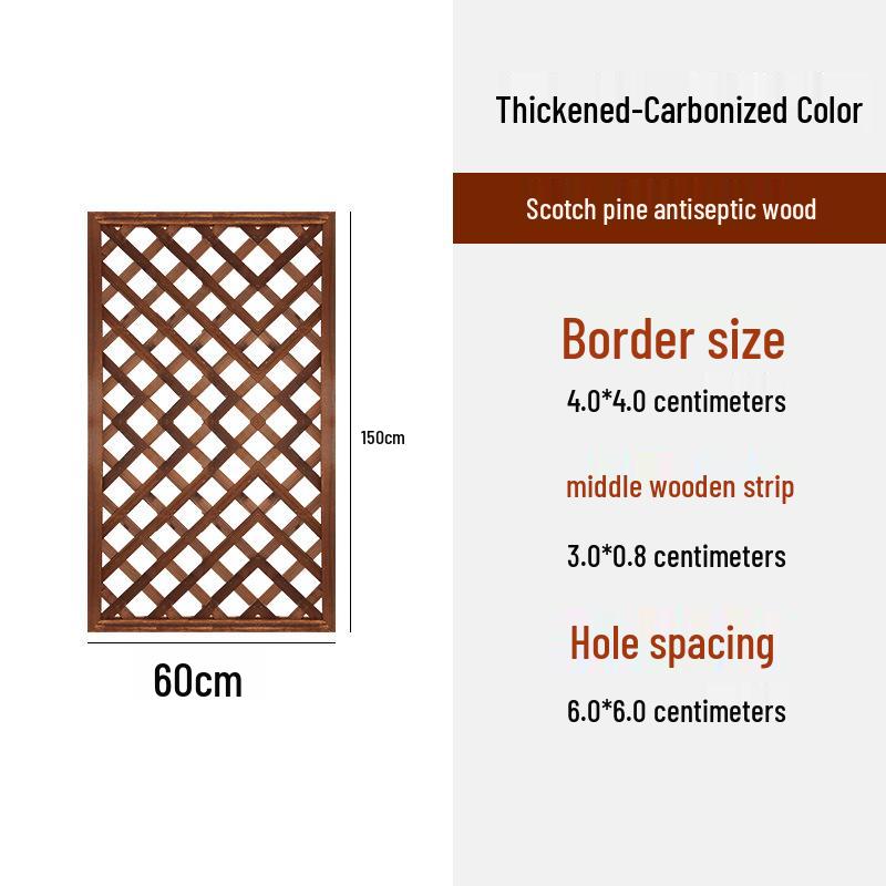 Carbonized Wood Fence and Railing Picket with Climbing Plant Stand for Outdoor Decoration