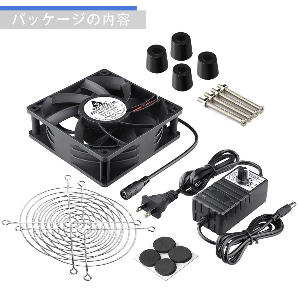 GDSTIME 120mm X 38mm DC 12V Case Fan Cooling Fan Ventilation Fan with AC Drive Speed Control for Receiver Amplifier DVR Playstation Xbox Component