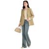 Xiangying Women's Casual Yellow Blazer