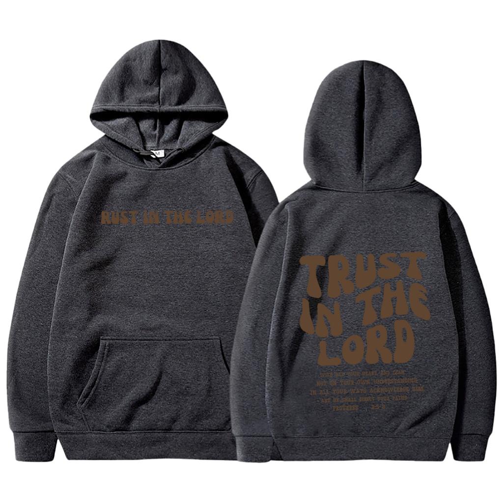 Autumn And Winter Women'S Shoulder Sleeves Trendy Brand Tm Letter Print Hooded Loose Fleece Sweater