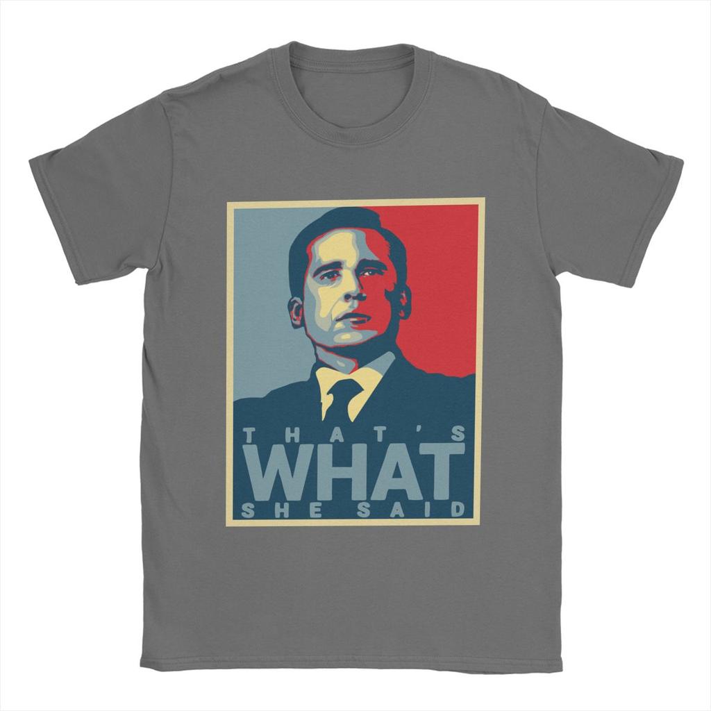 Men's T-Shirts Michael Scott That's What She Said Cotton Tees The Office Tv Series T Shirts Round Collar Clothing Party