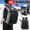 65L Ski Backpack Boot Bag Unisex Large Capacity Carrying Bag Waterproof Helmet Clothing Rucksack For Outdoor Hiking Skiing New